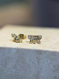 Baby Butterfly Diamonds Studs 18 Ct Yellow Gold (Pair) (Available at Stardust 101 Walton Street, London)