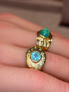 1 Cts Paraiba Eye Ring with Diamonds 18 Ct Gold  (Available at Madlords, Paris)