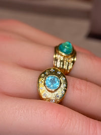 1 Cts Paraiba Eye Ring with Diamonds 18 Ct Gold  (Available at Madlords, Paris)
