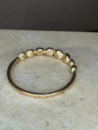 Ocean Bubbles Ring Band Sapphires Paraibas Emerald and Diamonds in 18 Ct Gold