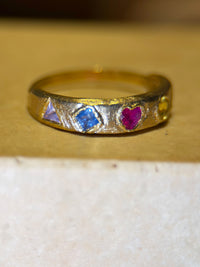 Cubism Abstract Ring Band 18 Ct Yellow Gold