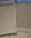 GIA Certified 2.9 Cts Colombian Emerald Half Bezel Set- Cuban Links Chain necklace & choker in 19 Ct Gold