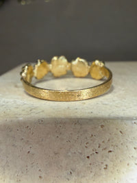 Microsculpted Flower Band Sapphires and Paraiba Tourmaline in 18 Ct Gold Ring (Available At Tomfoolery London)