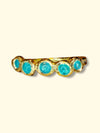 Bubbles Brazilian Neon Blue Paraiba Tourmaline Round Cabochons Bezel Band 18 Ct Gold