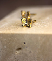 Baby butterfly Studs Reverse Set Baguette diamonds