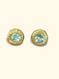 Paraiba Tourmaline Studs 18 Ct Yellow Gold Collected — Bespoke Variations Available