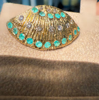 Brazilian Neon Blue Paraiba Tourmaline Large Shell Stud Earrings with Diamonds