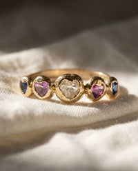 Sapphire Hearts Bubble Band 18 Ct Gold (available at Tomfoolery London)