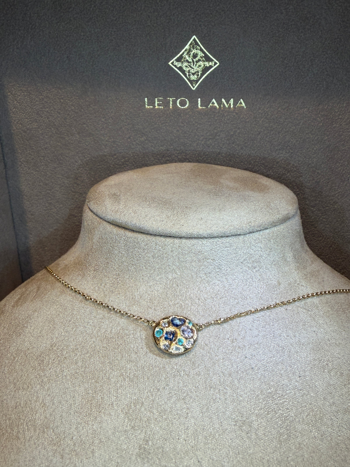 Ocean Cluster Paraiba Tourmalines Blue Sapphires Diamonds Necklace 18 Ct Gold