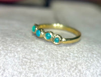 Bubbles Brazilian Neon Blue Paraiba Tourmaline Round Cabochons Bezel Band 18 Ct Gold