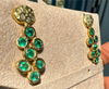 Pebbles Emerald Bezel Set Earrings with Diamonds 18 Ct Gold