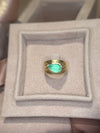 2.5 Cts Paraiba Cabochon Cigar Ring Band 18 Ct Yellow Gold