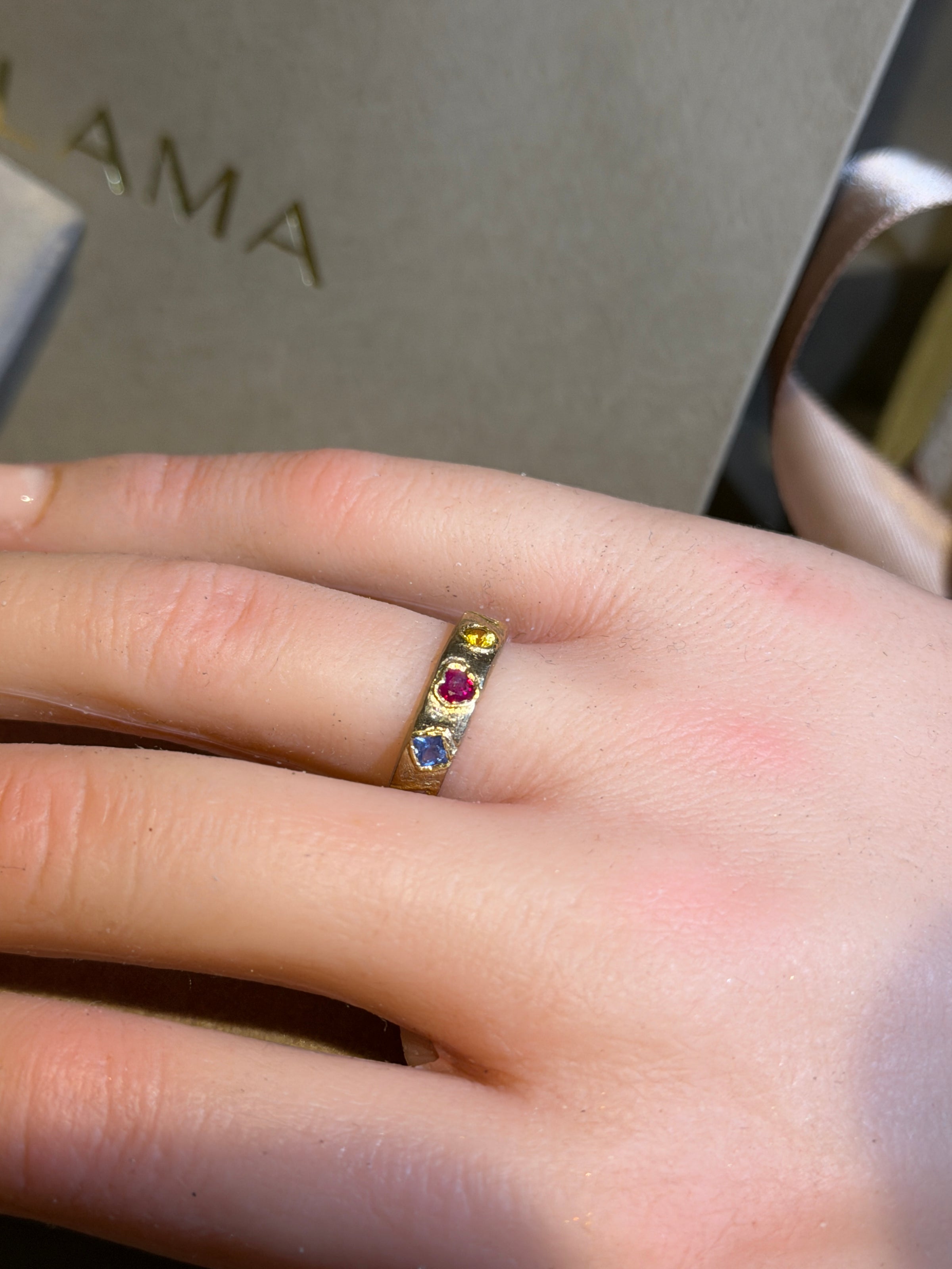Cubism Abstract Ring Band 18 Ct Yellow Gold