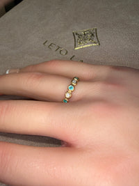 Paraiba and Diamonds Bubble Band 18 Ct Gold