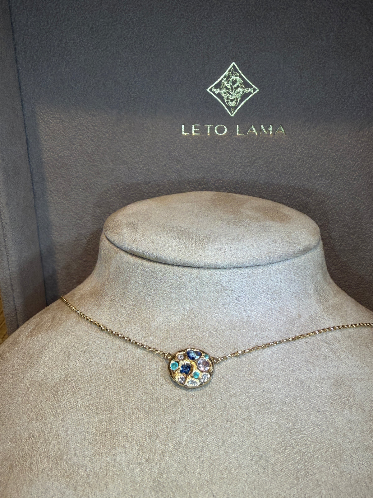 Ocean Cluster Paraiba Tourmalines Blue Sapphires Diamonds Necklace 18 Ct Gold