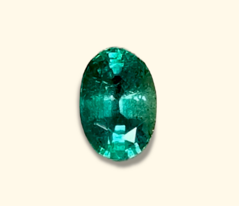 3.4 Cts Bluish Green Oval Emerald from Zambia IGI Certified