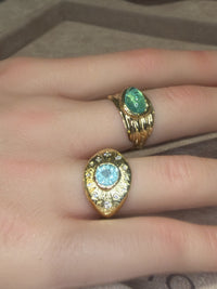 1 Cts Paraiba Eye Ring with Diamonds 18 Ct Gold  (Available at Madlords, Paris)