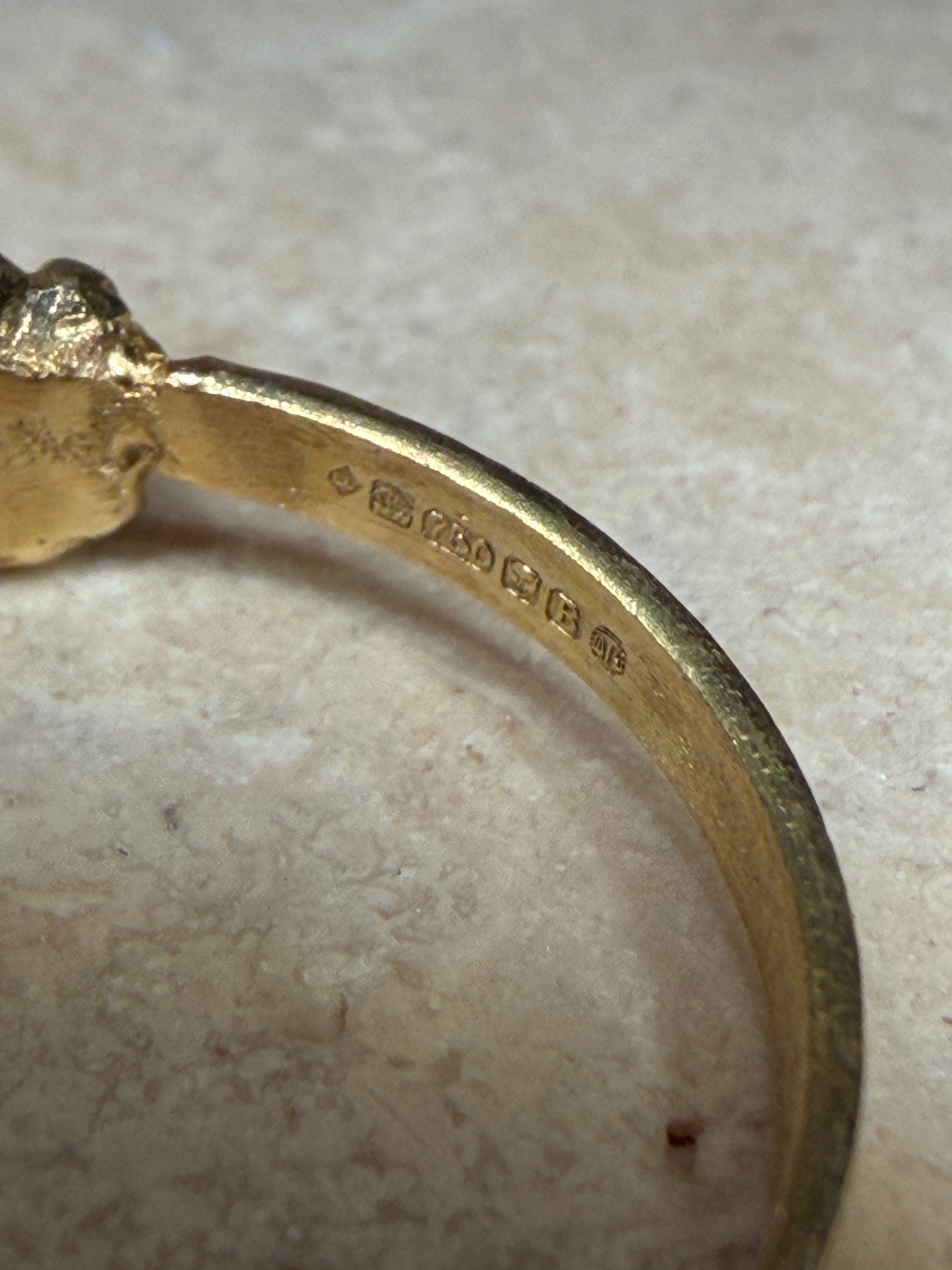 Microsculpted Flower Band Sapphires and Paraiba Tourmaline in 18 Ct Gold Ring (Available At Tomfoolery London)