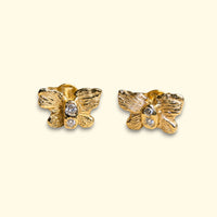 Baby Butterfly Diamonds Studs 18 Ct Yellow Gold (Pair) (Available at Stardust 101 Walton Street, London)