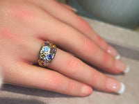 “Galaxy” Dome Abstract Cocktail Ring 18 Ct Gold  (Available at Madlords, Paris)