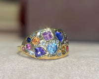 “Galaxy” Dome Abstract Cocktail Ring 18 Ct Gold  (Available at Madlords, Paris)