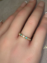 Paraiba and Diamonds Bubble Band 18 Ct Gold