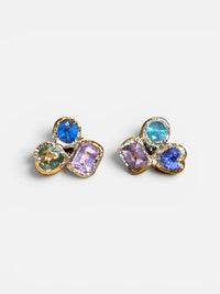 Abstract Puzzle  Mismatched Sapphire Earrings (Pair)
