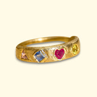 Cubism Abstract Ring Band 18 Ct Yellow Gold