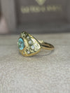 1 Cts Paraiba Eye Ring with Diamonds 18 Ct Gold  (Available at Madlords, Paris)