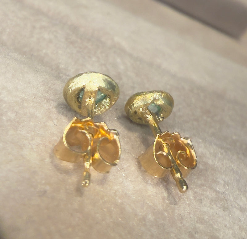 Paraiba Tourmaline Studs 18 Ct Yellow Gold Collected — Bespoke Variations Available