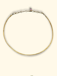 18Ct Gold Torque Wire Chain Pink Sapphire - (Solid) Adjustable Links - Made to order 4-8 weeks