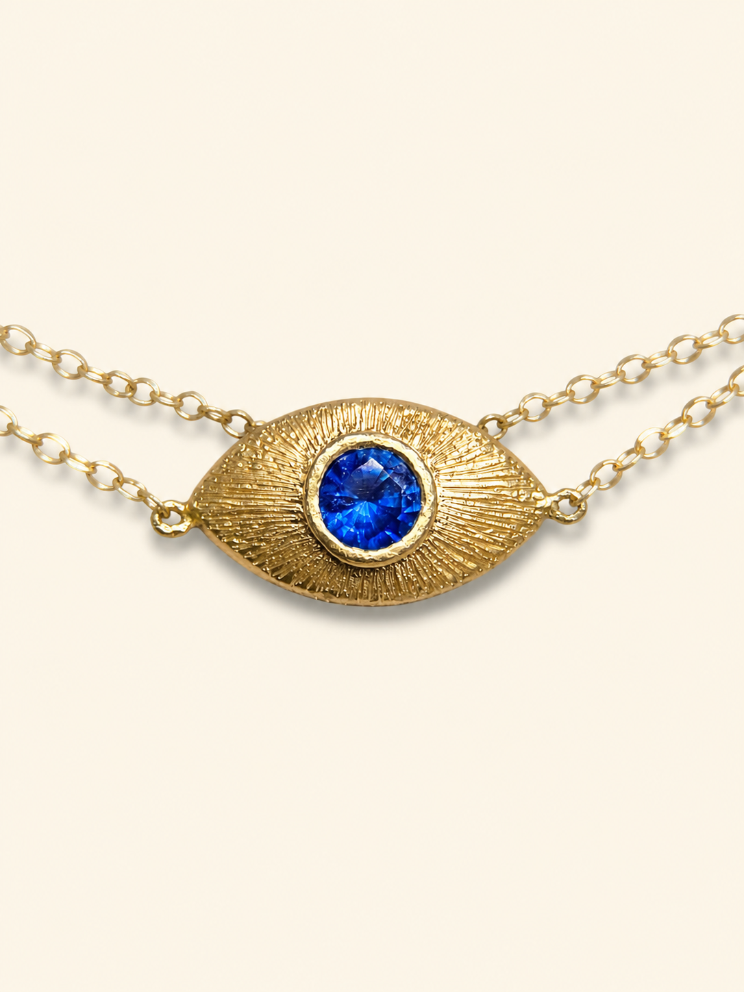 Blue Sapphire Eye Bracelet or Necklace