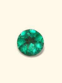 Stunning GFCO Certified 2.20 Cts Alpine Green Natural Colombian Emerald Round of 9 mm