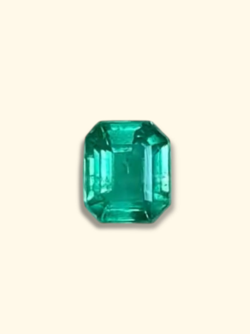 IGI certified 1.3 Cts Zambian Emerald in Emerald Cut Medium Bright Green