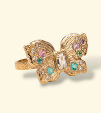 “Happiness” Butterfly Ring Sapphires, Paraibas and Diamonds in 18 Ct Gold (Available at Tomfoolery London)