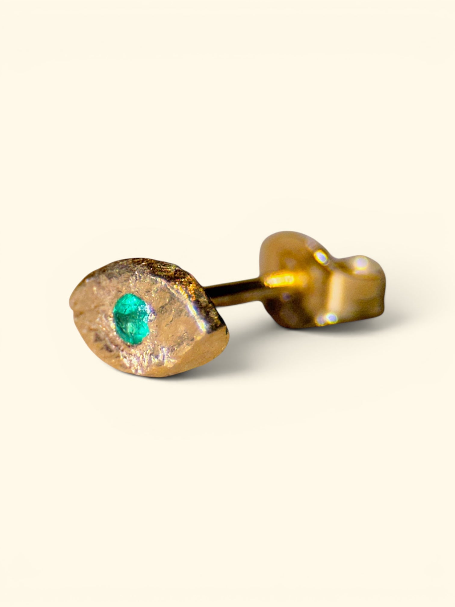 Muzo Colombian Emerald Mini Eye Stud (Single)