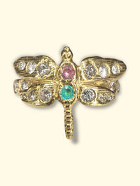 Dragonfly Diamonds Paraiba and Pink Sapphire 18 Ct Gold Ring