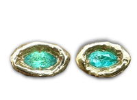 Atlantis Eyes 18K Yellow Gold Natural Brazilian Paraiba Neon Blue Tourmaline Marquise (Single Stud Available Only One Left)