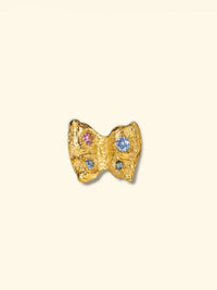 Baby Butterfly Studs Pastel Sapphires in 18 Ct Gold (Single)