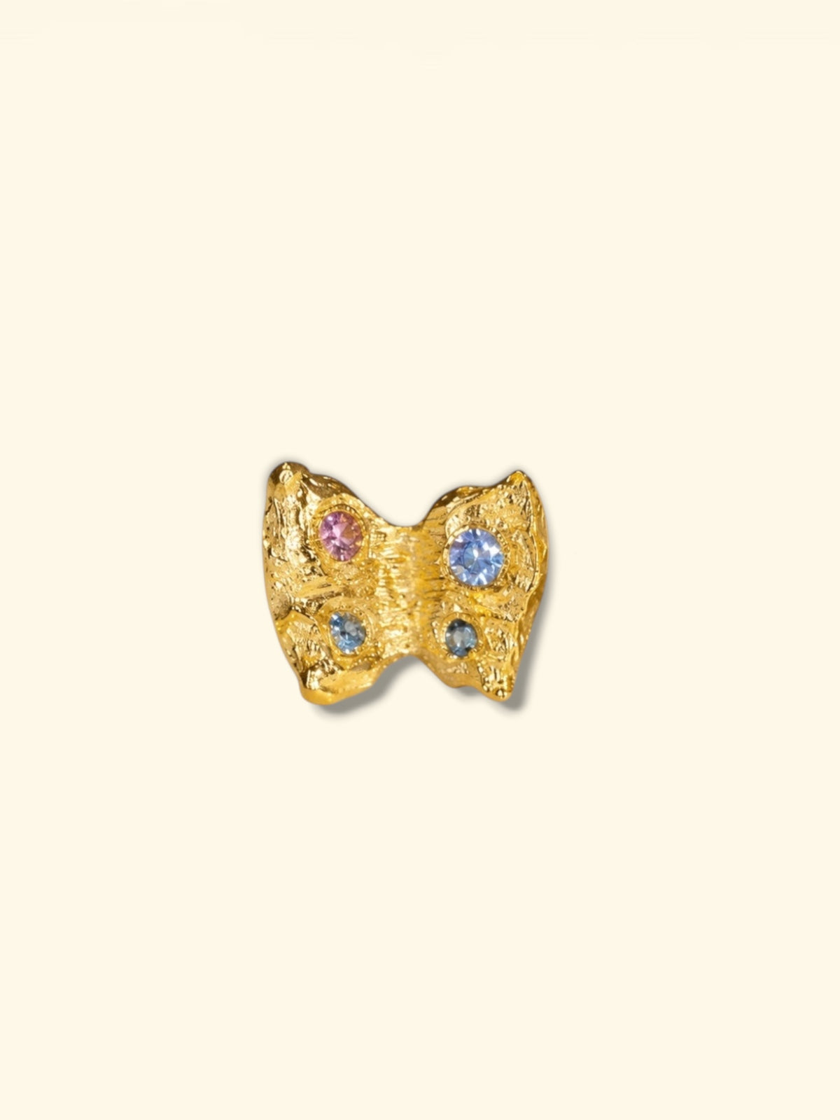 Baby Butterfly Studs Pastel Sapphires in 18 Ct Gold (Single)