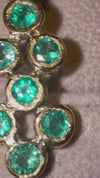 Pebbles Emerald Bezel Set Earrings with Diamonds 18 Ct Gold
